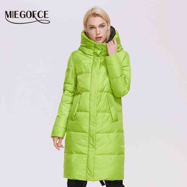 

miegofce winter women jacket long windproof parkas loose and comfortable outdoor warm coat d21848 211118, Black