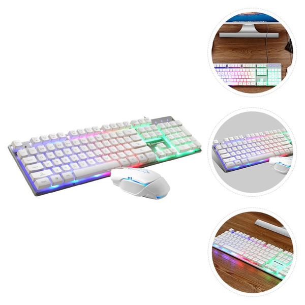 

keyboard mouse combos 1 set usb wired and colorful backlit home office gaming supply