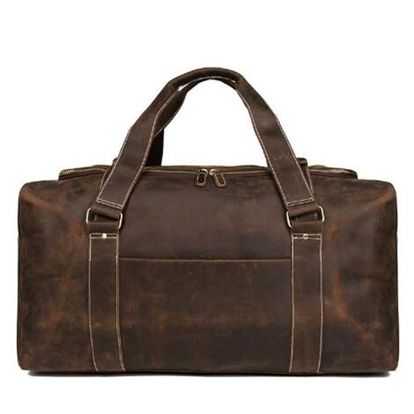

duffel bags style genuine leather solid travel duffle for men 200921