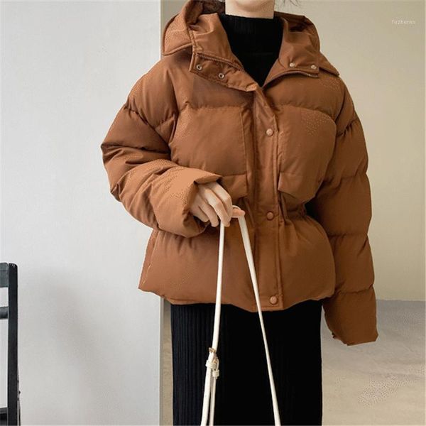 

women's down & parkas 2021 winter casual women outwear slim color ladies jacket cotton warm fashion female overcoet, Black