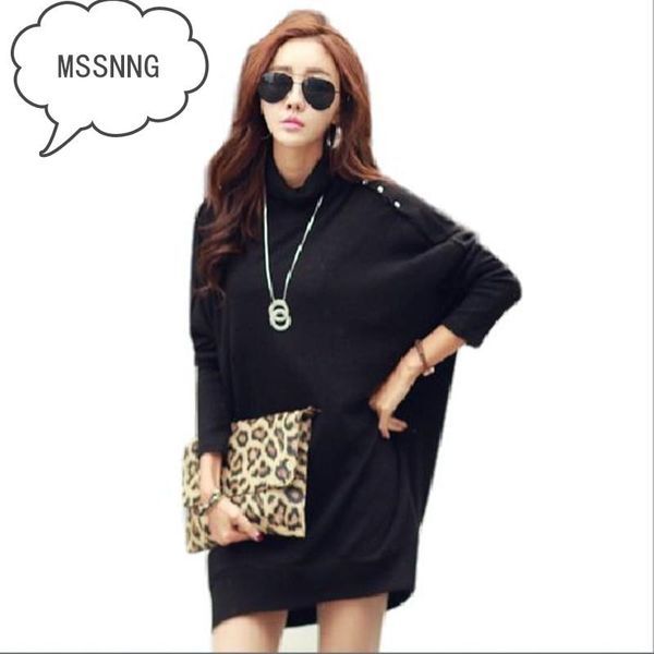 

casual dresses mssnng real s spot 2021 spring and autumn loose bat sleeve dress wild large size women's clothing, Black;gray