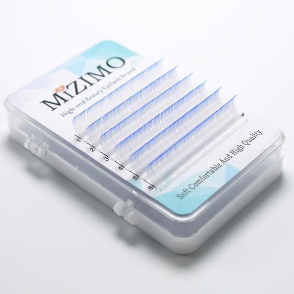 

color eyelashes white and blue two-color grafting individual eyelash extensions1