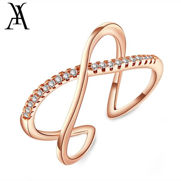 

wedding rings ay vintage x cross ring zircon anel bijoux bague for women crystal adjusted female accessory fashion jewelry gift, Slivery;golden