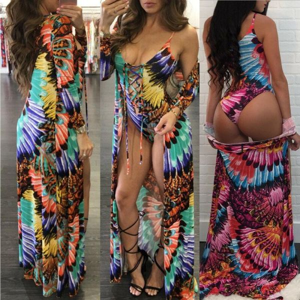 

est women summer holiday beach cover-ups boho maxi dress lady swimwear swimsuit bikini see through cover up women's, White;black
