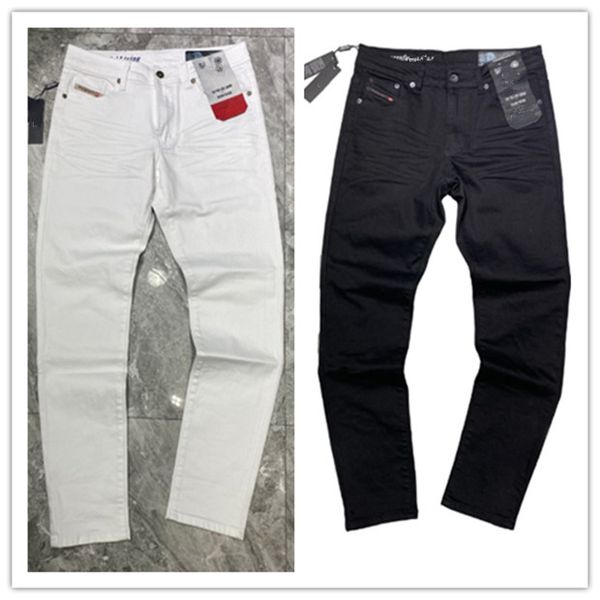 Jeans masculinos 2023 mens famosa marca sacos lavados designer jean xadrez magro peso leve estiramento denim skinny tingimento preto azul calças de algodão tamanho 29-40