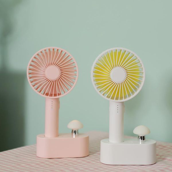 

electric fans summer creative mushroom fan 2000mah battery handheld mini night light