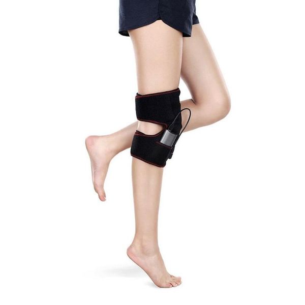

elbow & knee pads usb charge massage electric moxibustion compress physiotherapy warm temperature adjustable sleeves sport, Black;gray