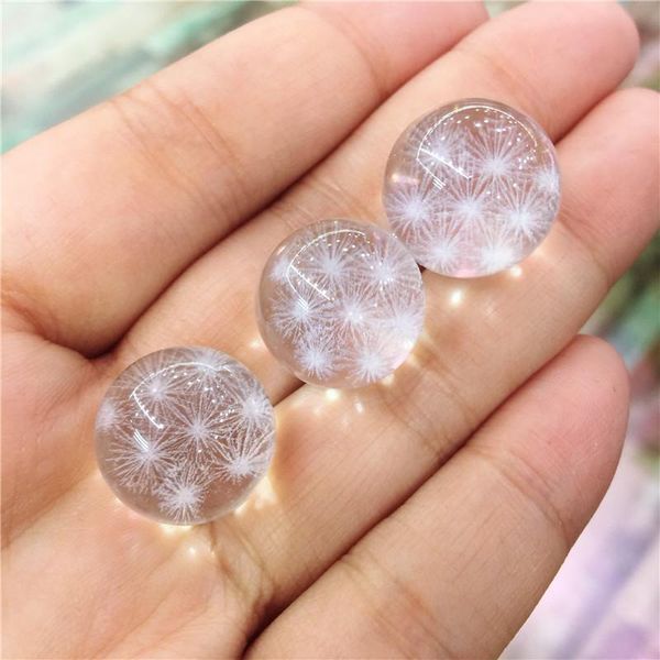 

decorative objects & figurines arrivals natural white crystal laser lucky snow ball diy pendant necklace gift 1pcs