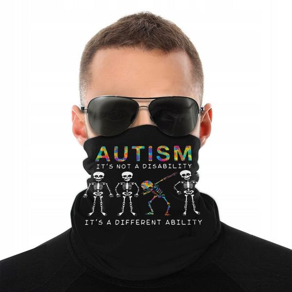 

scarves autism dabbing skeleton magic scarf neck face mask tube tubular bandanas multi-functional headwear cycling hiking, Blue;gray