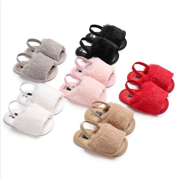 

sandals born baby girl soft sole crib shoes infant toddler summer 0-18 months first walker anti-slip, Black;red
