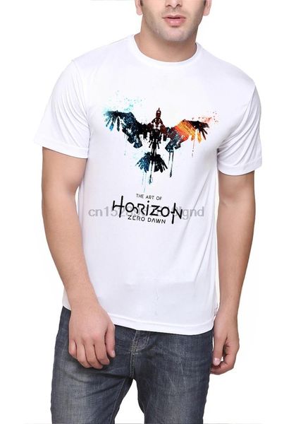 

men's t-shirts horizon zero dawn white t shirt, White;black
