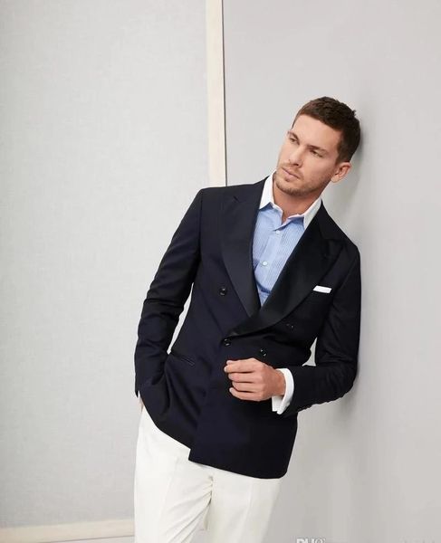 

men's suits & blazers costume homme double breasted black men suit white pant wedding groom tuxedo terno masculino slim fit mens blazer, White;black