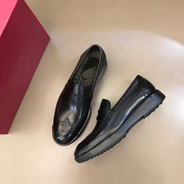 

men's boutique high-end fashion luxury business casual leather shoes generous and comfortable, Black