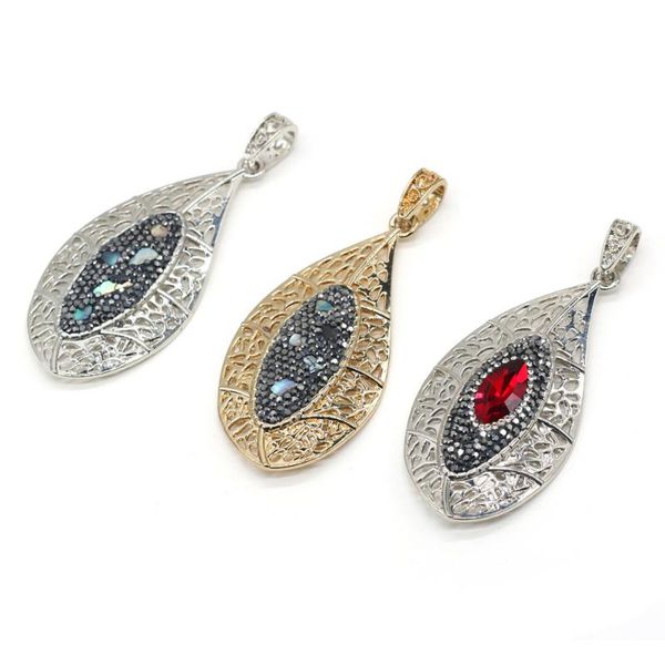 

charms vintage metal pendant antique silver-plated drop shape necklace for jewelry making earring gift women, Bronze;silver