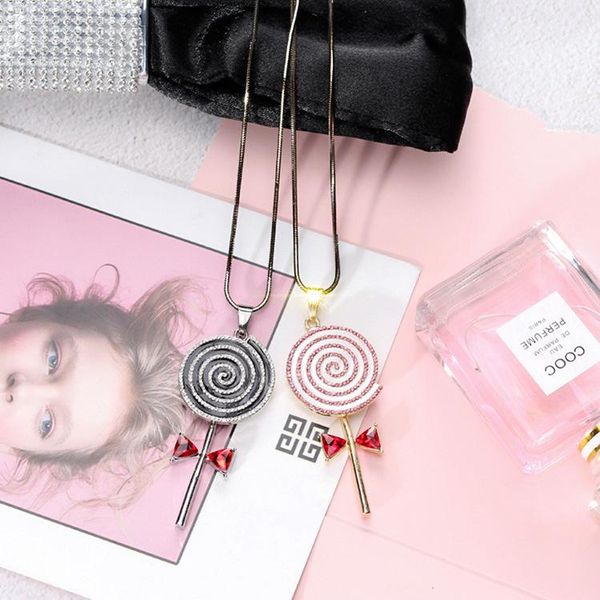 

chokers pink stick candy sweater ornament kids necklace for girls, Golden;silver