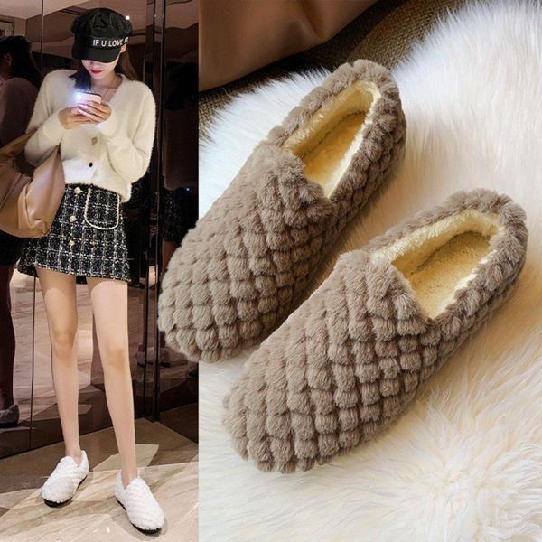 

boots flat-bottomed cotton slip-on lamb wool plus velvet warm casual shoes non-slip for pregnant women, Black