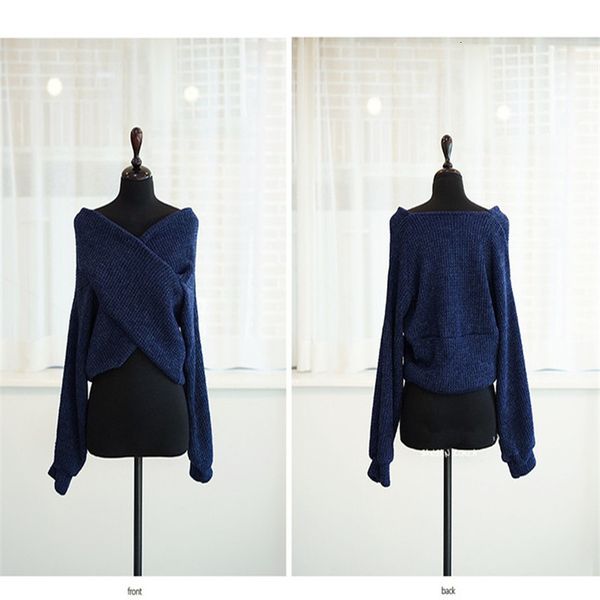 

women's sweaters 2021 spring wintertime sweater ladies with v-neck off the shoulder korean casual knitting, White;black