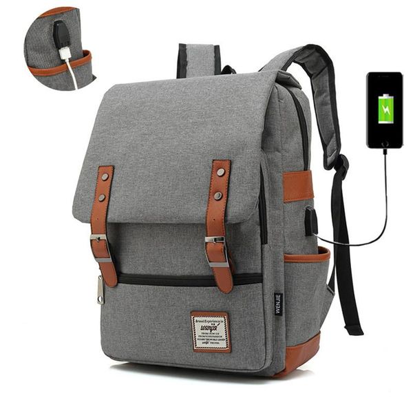 

backpack designer oxford men usb charging casual women travel school bags classic lapbackpacks teenager boys girls back pack