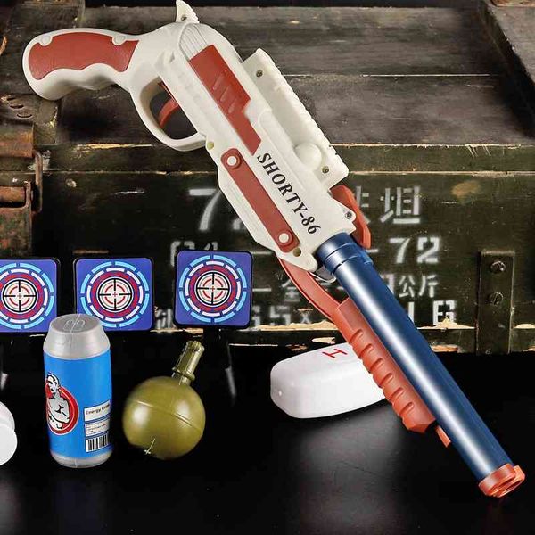 

s686 laifu children's toy manual firing double barrel sun soft sun foldable boy's gun