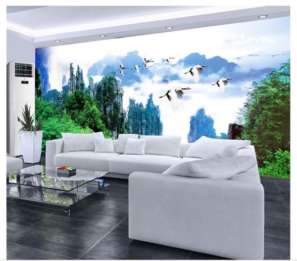 

wallpapers po wallpaper 3d wall murals custom wonderland forest large-scale landscape mural background home decoration
