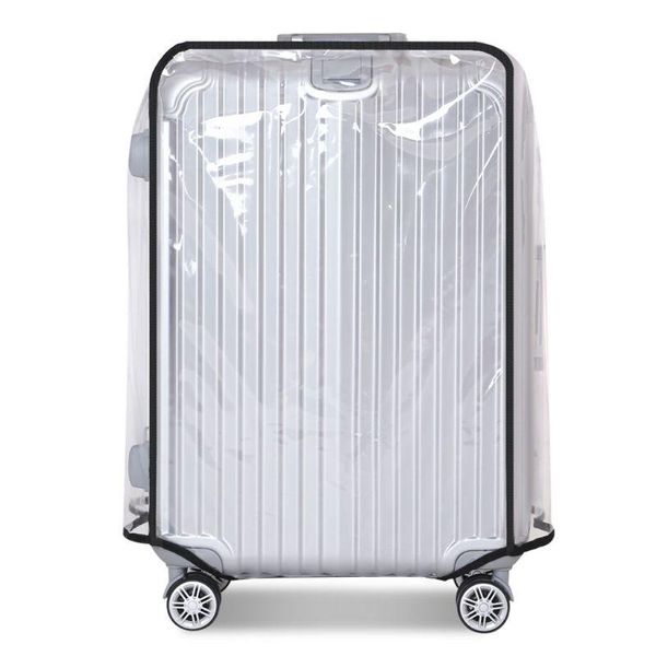 

bag parts & accessories luggage cover clear pvc suitcase for carry on, Black