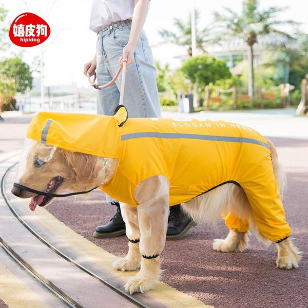 

dog apparel raincoat golden haired chai samoye border herding keji medium sized large pet waterproof clothes on rainy days