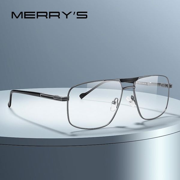 

fashion sunglasses frames merrys design men classic square glasses optics frame luxury double bridge prescription optical eyewear s2012, Black
