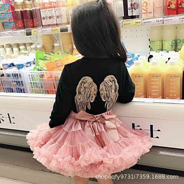 

girls' bow and puffy princess skirt 2021 new summer 61 performance half length tutu skirt straight, Red;yellow