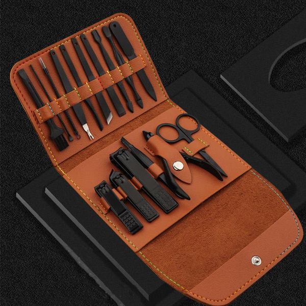 

nail art kits 16pcs set cutter professional stainless steel scissors grooming kit cuticle multi function clipper manicure