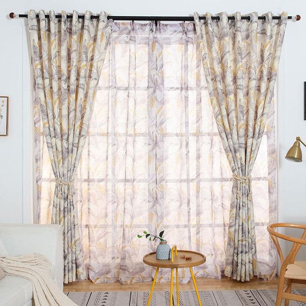 

pastoral modern curtains for living dining room bedroom nordic cotton linen printing curtain fabric finished & drapes