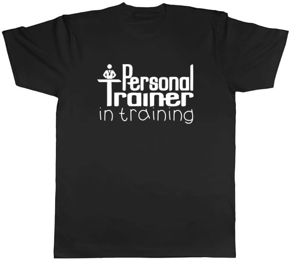 

Personal Trainer in Training Mens Unisex T-Shirt Tee, White;black