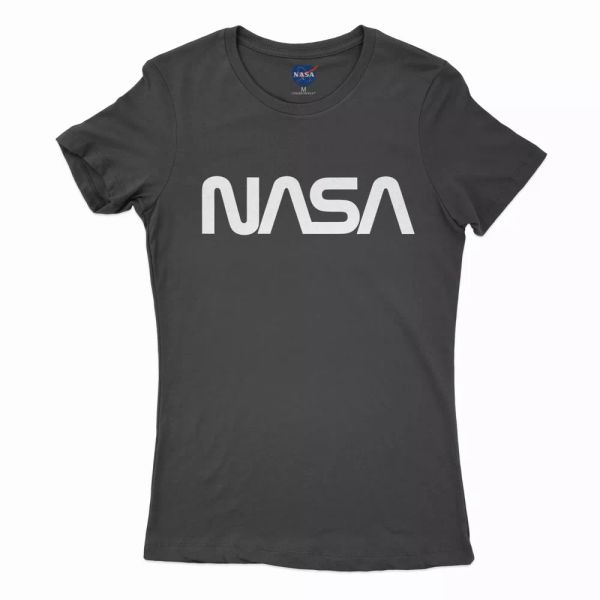 

nasa vintage worm-t-shirt women-official merchandise-official product, White;black