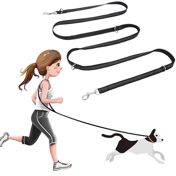 

dog collars & leashes nylon leash multifunctional anti slip reflective padded handles for outdoor ropes pet strap traction