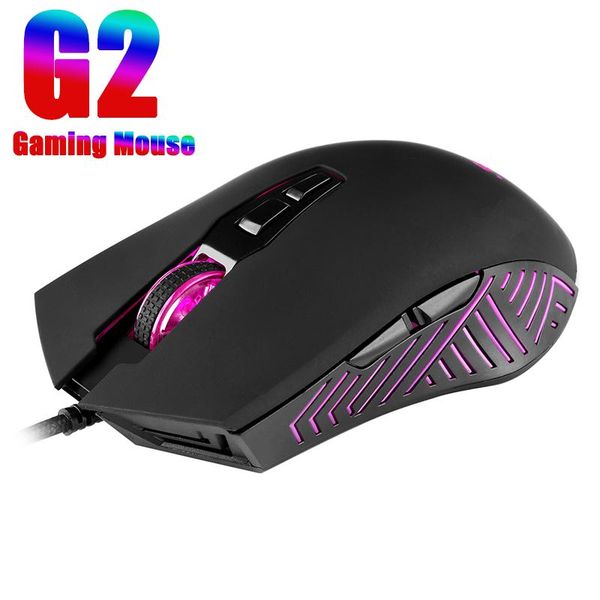 

mice g2 64000dpi wired gaming mouse gamer ergonomic usb with rgb backlit 7 buttons for windows computer