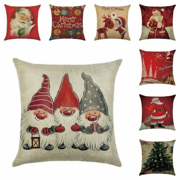 

cushion/decorative pillow merry christmas car cushion cover home decor pillowcase 2021 print case polyester sofa bedroom