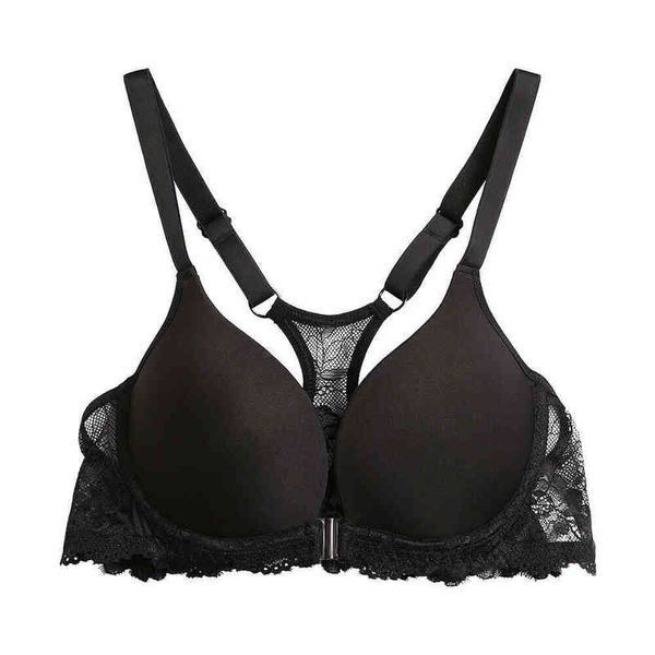 YBCG Push Up Sütyen Ön Kapatma Dantel Hollow Y-Line Kayış Lingerie Siyah Ince Yastıklı Çiçek İç Ayarlanan Sapanlar Sutyen G1227