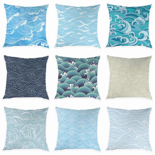 

cushion/decorative pillow printing cushion cover sofa covers peach skin decorative waves pattern pillowcase home decor 45*45cm