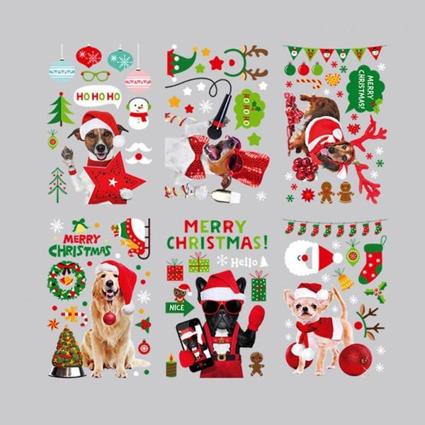 

wall stickers smooth 9pcs unique winter holiday electrostatic pvc christmas glass easy to remove for home