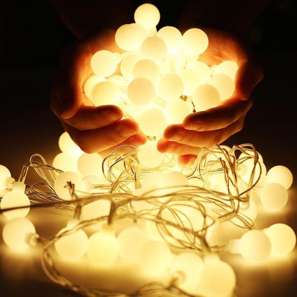 

strings 5m 50leds led ball string light christmas lights outdoor garland fairy lamp 8 modes for wedding/party/holiday/garden decoration