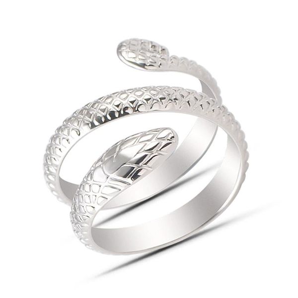

wedding rings european and american retro titanium steel snake ring for women adjustable hip-hop realistic snake-shaped jewelry wholesale, Slivery;golden