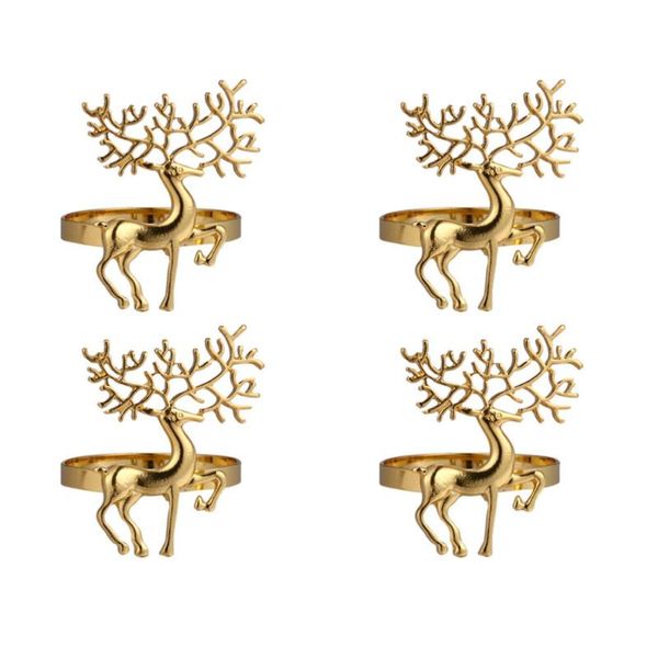 

napkin rings 4pcs christmas elk buckles alloy durable holders