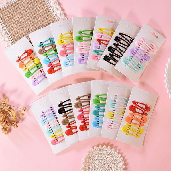 

hair accessories 6pcs/set clips for girls korean barrettes pins para el cabello women solid color water drop shapes pink, Slivery;white