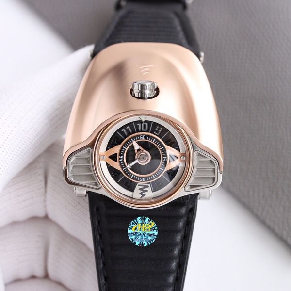 

men's watch automobile series timepiece imported automatic chain mechanism sapphire scratch proof glass mirror 50mm, Slivery;brown