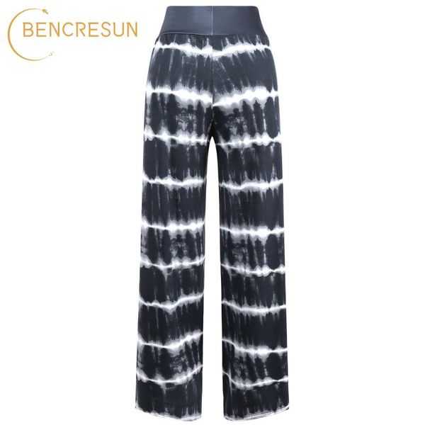 

women's pants & capris soft comfort women striped high waist casual summer spring slacks tie dye long trousers female, Black;white