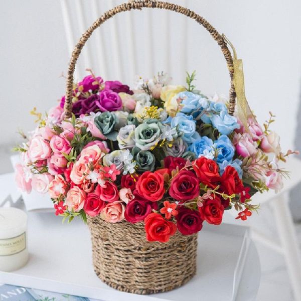 

decorative flowers & wreaths 10 heads artificial silk rose bouquet valentines day gifts diy home wedding decoration fake flores artificiales