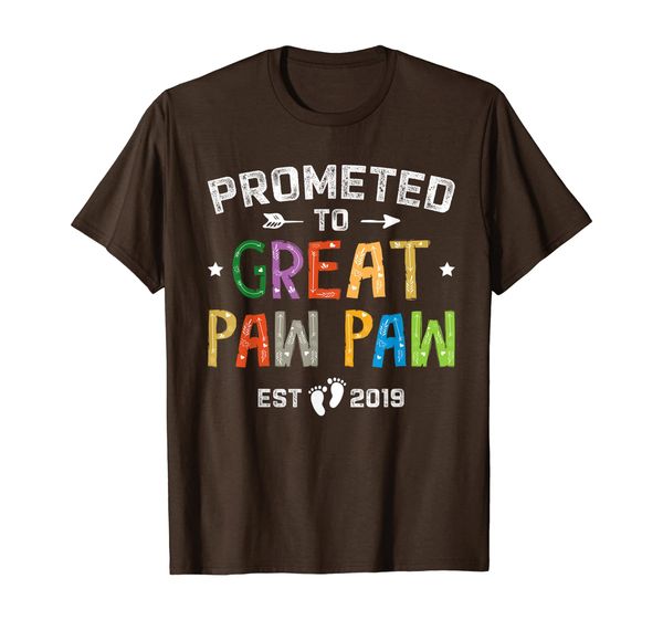 

promoted to great paw paw est 2019 t-shirt father's day gift, White;black
