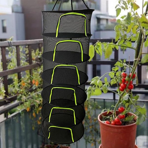 

laundry storage & organization plant drying nets 6-layer foldable zip net for herbs vegetables and fruits planting tents gardening flower ba
