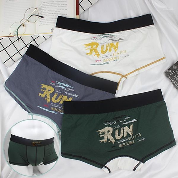 

pieces mens underwear boxer cotton letter print men panties fashion ventilation shorts mid waist underpants 2021 1, Black;white