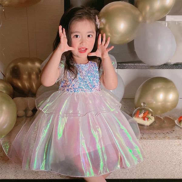 

summer pretty girls dress birthday party cartoon princess lace kids ball gown elegant cute casual size 4-10t girl's dresses, Red;yellow