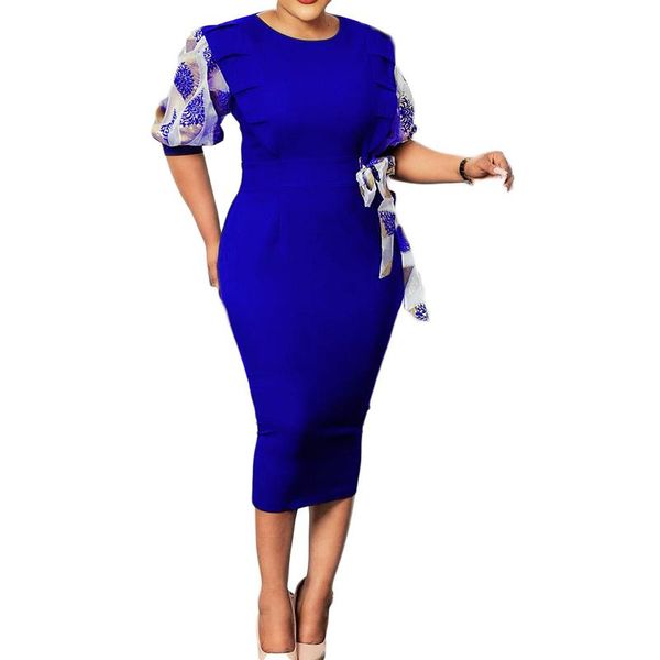 

ethnic clothing african dresses for women 2021 elegant office bodycon dress summer short sleeve lace up party midi ladies africa, Red